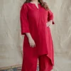 TIECO DyeVerse - Red Slub Cotton Co-Ords