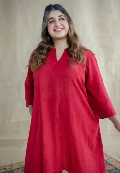 TIECO DyeVerse - Red Slub Cotton Co-Ords