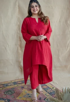 TIECO DyeVerse - Red Slub Cotton Co-Ords