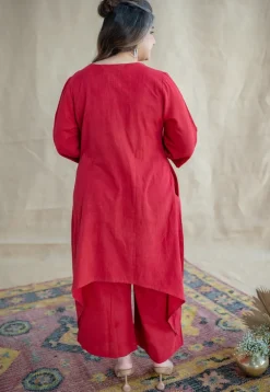 TIECO DyeVerse - Red Slub Cotton Co-Ords
