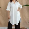 TIECO DyeVerse - White Poplin Cotton Embroidered Kurta
