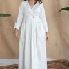 TIECO DyeVerse - White Poplin Cotton Embroidered Dress