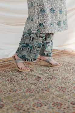Tishna White Ajrakh Cotton Straight Kurta