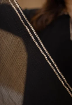 Vamika Mulmul Cotton Black Jhabba Kali Kurta Set (Set of 3)