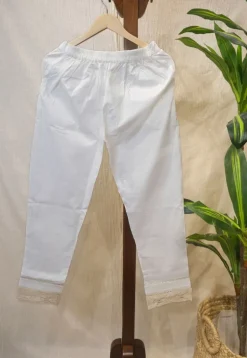 Vibha White Cotton Pant