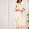 Vidhi Ikkat Off White Cotton Kurta