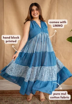 Viha Batik Natural Dyed MulMul Cotton Dress