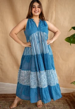 Viha Batik Natural Dyed MulMul Cotton Dress