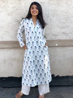 White Indigo Gul Kurta