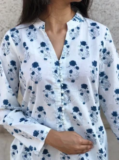 White Indigo Gul Kurta