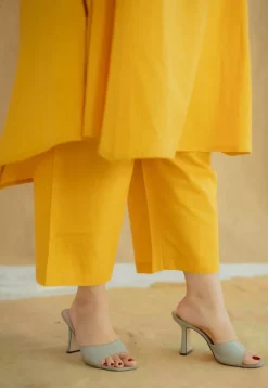Yashi Mustard Solid Kala Cotton Straight Pant