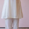 Yashi Off White Solid Handloom Cotton Straight Pant