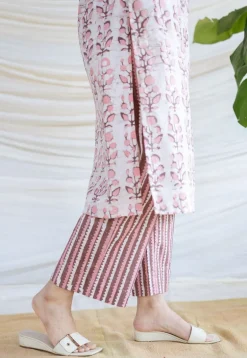 Yashi Pink Batik Cotton Straight Bottom