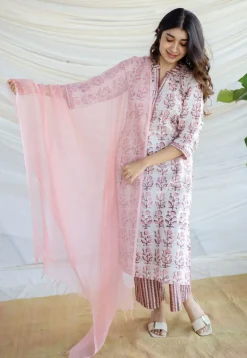 Yashi Pink Batik Cotton Straight Bottom