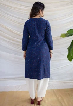 Zahira Indigo Ajrakh Cotton Straight Kurta