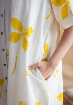 Zaya Dabu Slub Cotton Hand Embroidered Kurta