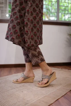Zigzag Brown Jahota Cotton Pants