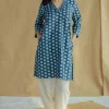 Zuhi Indigo Dabu Cotton Straight Kurta