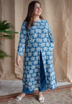 Zyra Dabu Slub Cotton Kurta