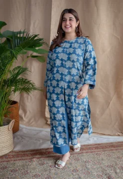 Zyra Dabu Slub Cotton Kurta